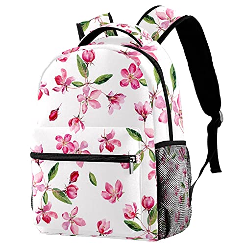 Sac à dos voyage flamant rose tropical enfants avec porte-bouteille