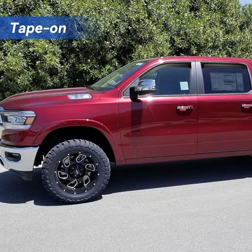 Image of Window Visors Rain Guards for 2009-2018 Ram 1500 Crew /Mega Cab, 2010-2025 Ram 2500 & 3500 CrewCab Window Vent Wind Deflectors Visors Shades