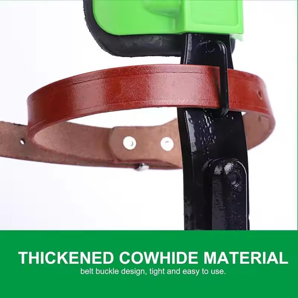 Picos para trepar árboles,Equipo para trepar árboles,Zapatos para trepar árboles,2PCS Diente único,Placa de Suelo Gruesa,con Cierre a presión Correa de Piel de Vacuno y Guantes,para trepar árboles