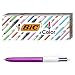 BIC 4-Color Shine Ballpoint Pen, Purple Barrel, Medium Point (1.0mm), Assorted Inks, 3-Count