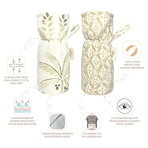 Image of Crane Baby Polyester Portable Bottle Cover /Warmer, Kendi Collection (Pack Of 2, 19 X 8 X 8 Cm, Fits Upto 330Ml Bottle),Multicolor