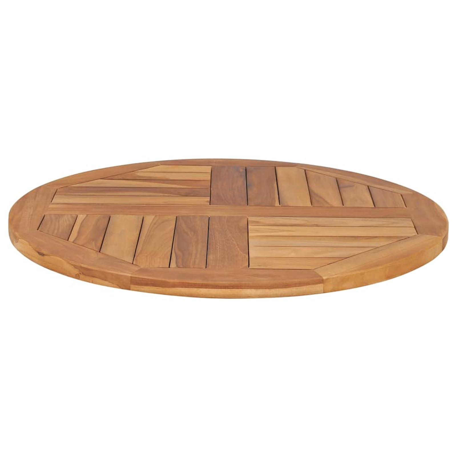 Anself Massive Teakholz-Tischplatte 70 cm Durchmesser, 2,5 cm Stärke, für Innen & Außen 48985