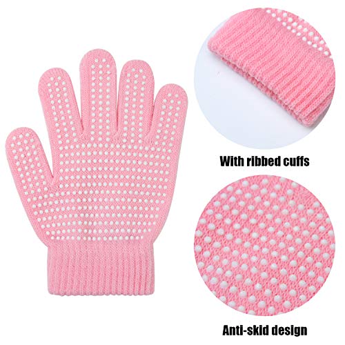 Cooraby 9 Pairs Kids Anti-skid Magic Gloves Winter Warm Stretchy Knit Gloves for Boys or Girls2