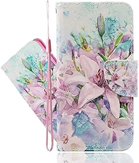 IMEIKONST Painted Case for Samsung S8, Flip Designed Case Premium PU Leather Card Holder Wallet Cover Magnetic Protective Pouch Skin Stand Cover For Samsung Galaxy S8. Lily Flower HX