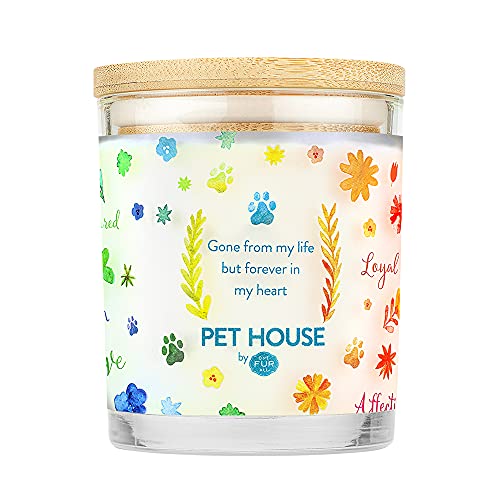 One Fur All - Pet Memorial Candle - Furever Loved Pet Eco-Friendly Natural Soy Wax Candle, Non-Toxic & Paraffin-Free Reusable Glass Jar Candle, Cat & Dog Memorial Candle, Up To 60 Hours Burn Time #TOP2