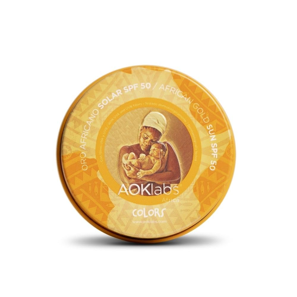 AOKlabs – Oro Africano Solare SPF50 50ml | Protezione Viso UVA UVB IR e Luce Blu | Texture Leggera Senza Residuo Bianco | Uso Quotidiano