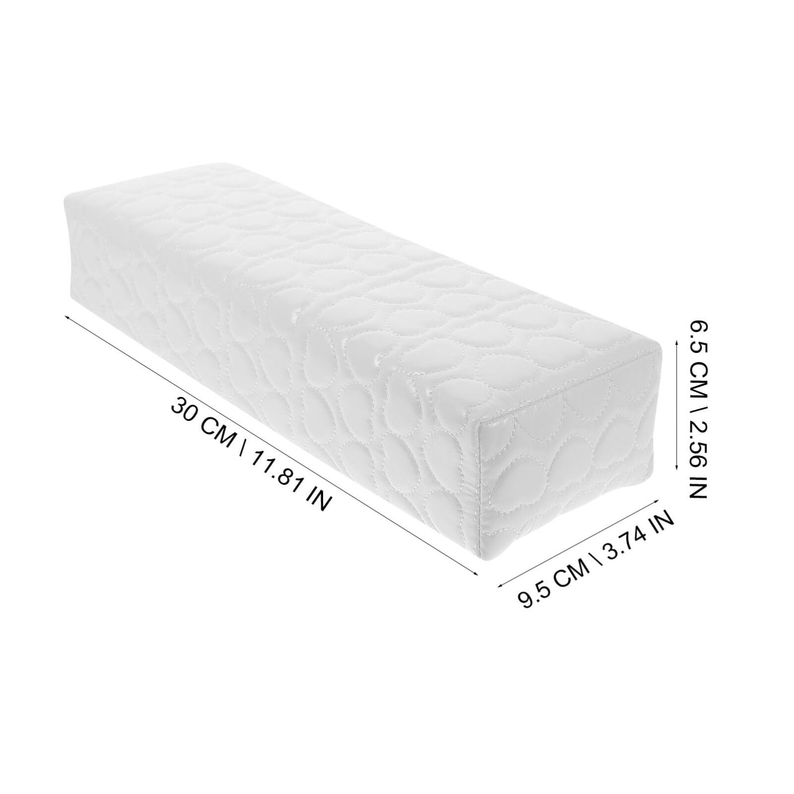 Kira Nail Arm Rest Hand Cushion, Stripe Leather Nail Pillow Hand Rest Pillow Salon Armrest Cushion Manicure Nail Art Pillow Accessories Tool Square Shape (White)