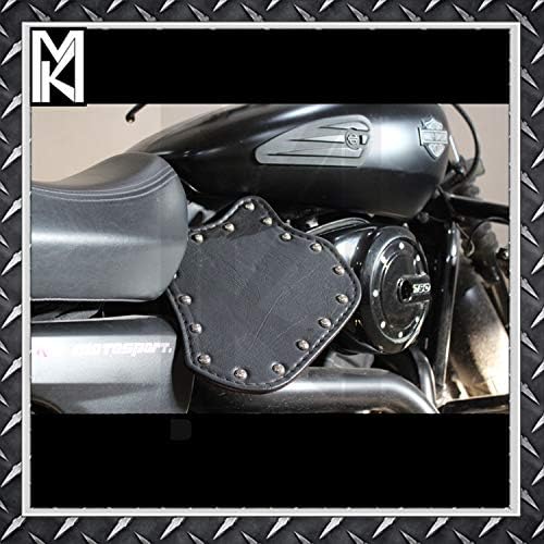 MK DESIGNS Heat Shield with Chrome Studs for Harley Davison - Street 750 STREETROD IRON883 Roadster STREETBOB FATBOB Fatboy Sportster