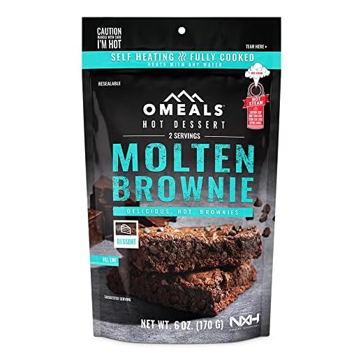 OMEALS Molten Brownies Dessert Snack MRE Sustainable Premium Outdoor Food Extended Shelf Life- Gluten Free - Vegan -Fully Baked Perfect for Camping Enthusiasts, Travelers, Emergency Supplies-USA Made