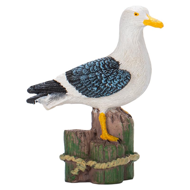 Par de mini gaviotas de resina decorativas miniatura 5