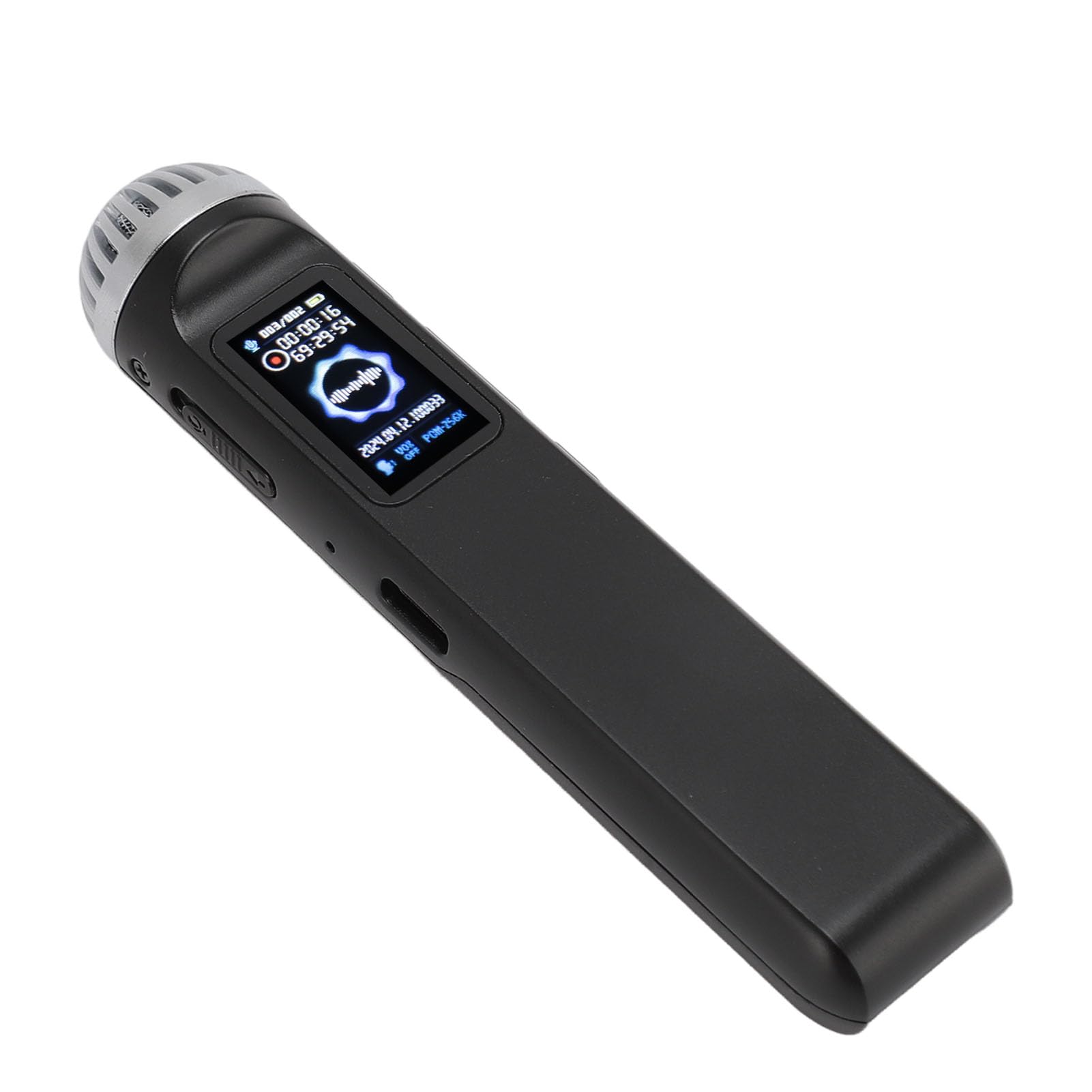 Grabadora Activada por Voz, Reducción de Ruido Grabadora de Voz Portátil de Reproducción de Música HiFi con Micrófono para Reuniones (64GB)