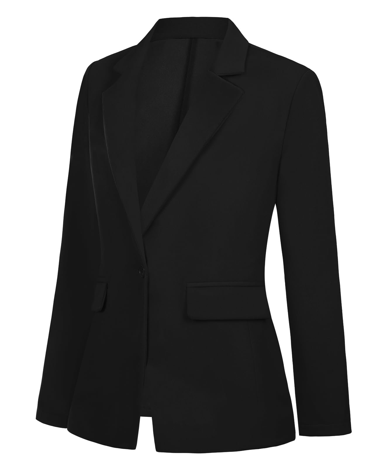 Blazer para mujer, chaqueta de un botón, chaqueta con muescas, casual, elegante, clásico, formal, manga larga, traje de trabajo con solapa