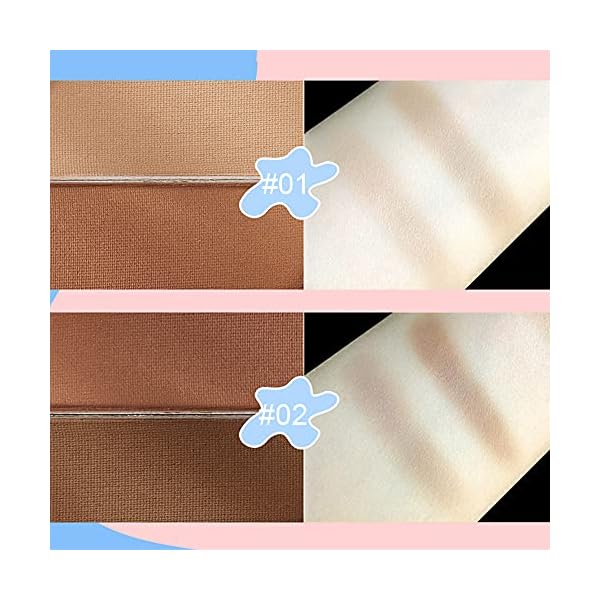 Contour Makeup Palette, Natural Long Lasting Cream Matte Bronzer Powder for Face Contouring Shading Sculpting Make-up Pallet, 0.21oz (02)