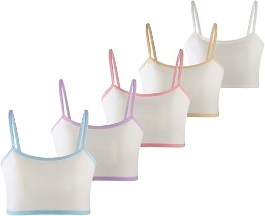 Reggiseni Sportivi Per Ragazze 12-14 Anni - Confezione 5 Pezzi, Cotone, Senza Ferretto - Foto 7