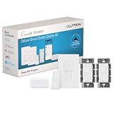 Caseta Deluxe Smart Light Switch Kit w&sol; Wall Plate and Smart Hub&comma; Compatible w&sol; Alexa&comma; Apple Home&comma; Google Home&comma; Single-Pole&sol;3 Way&comma; 5 Amp&comma; P-BDG-PKG2WS-WH