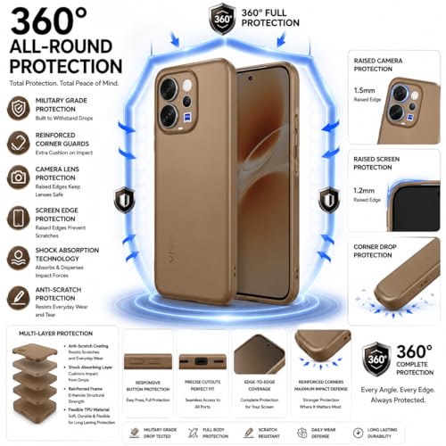 Image of FIRST MART Back Cover for Vivo V70 5G | Ultra-Thin Frosted Matte Semi-Transparent Silicone Case, Anti-Slip Grip, Precise Fit | Brown