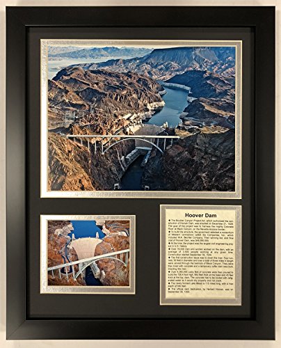Hoover Dam cadre Legends Never Die 30x38cm idée cadeau pour passionné d'histoire