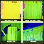 Mega-L Glow in The Dark Party Supplies, Neon Party Decorations, 2 Pack 6.6x6.6 ft Fluorescent Green Foil Fringe Curtains, Glow Photo Backdrop for Birthday, Pool Party, Music Festival, Nightclub - Image 3