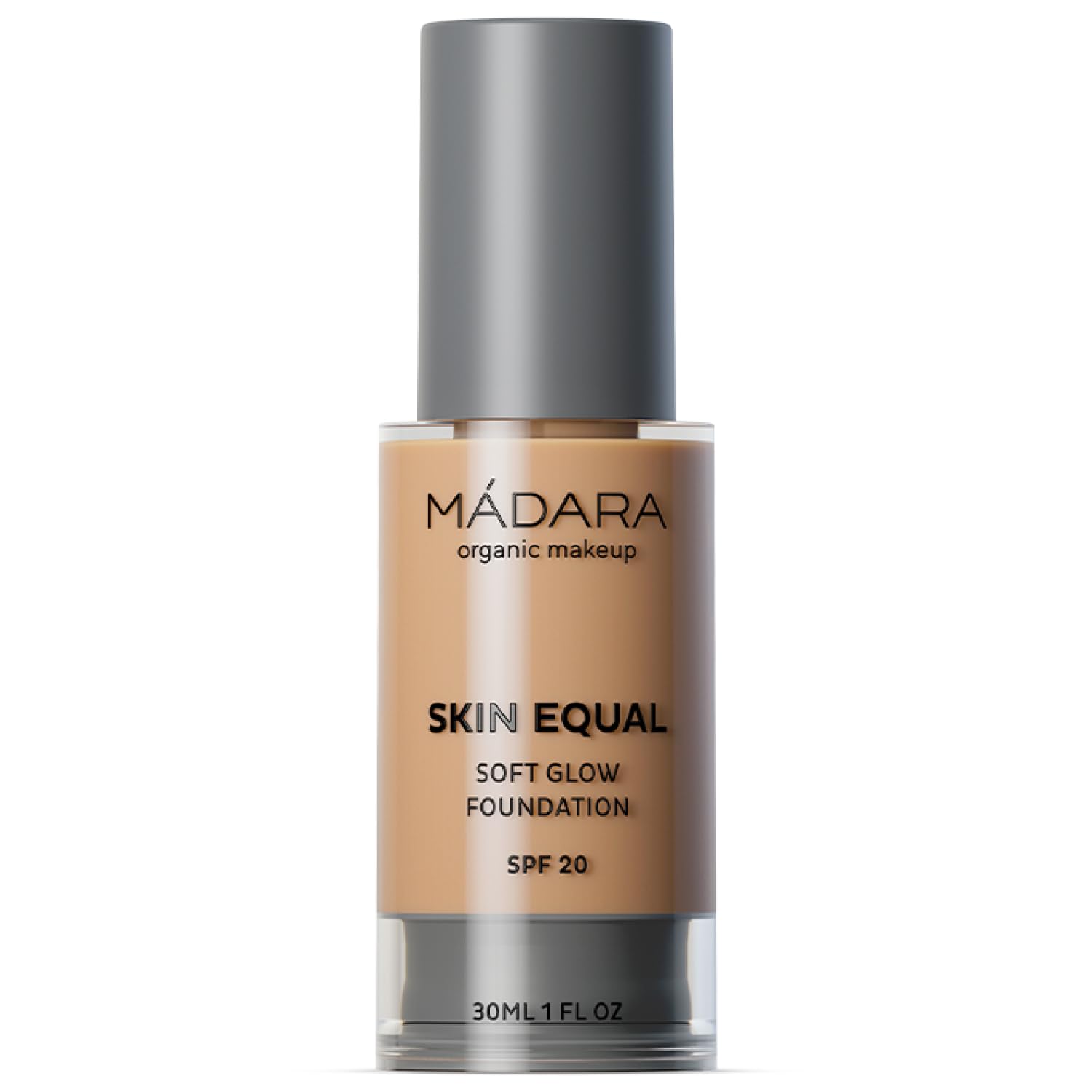 MÁDARA Organic Skincare | SKIN EQUAL Base de Maquillaje Soft Glow SPF20#40 Sand 30 ml – Base Mineral con Ácido Hialurónico, Cobertura Media, Acabado Luminoso