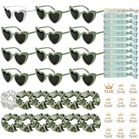 Kit 48 Pièces EVJF - Lunettes Coeur, Bracelets Team Bride, Autocollants & Élastiques