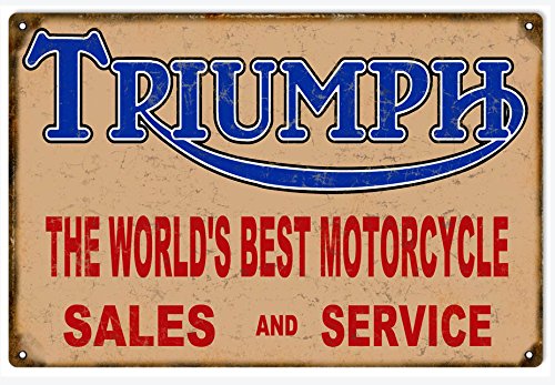 Victory Vintage Signs Triumph Motorcycle Sales and Service Reproduction Sign