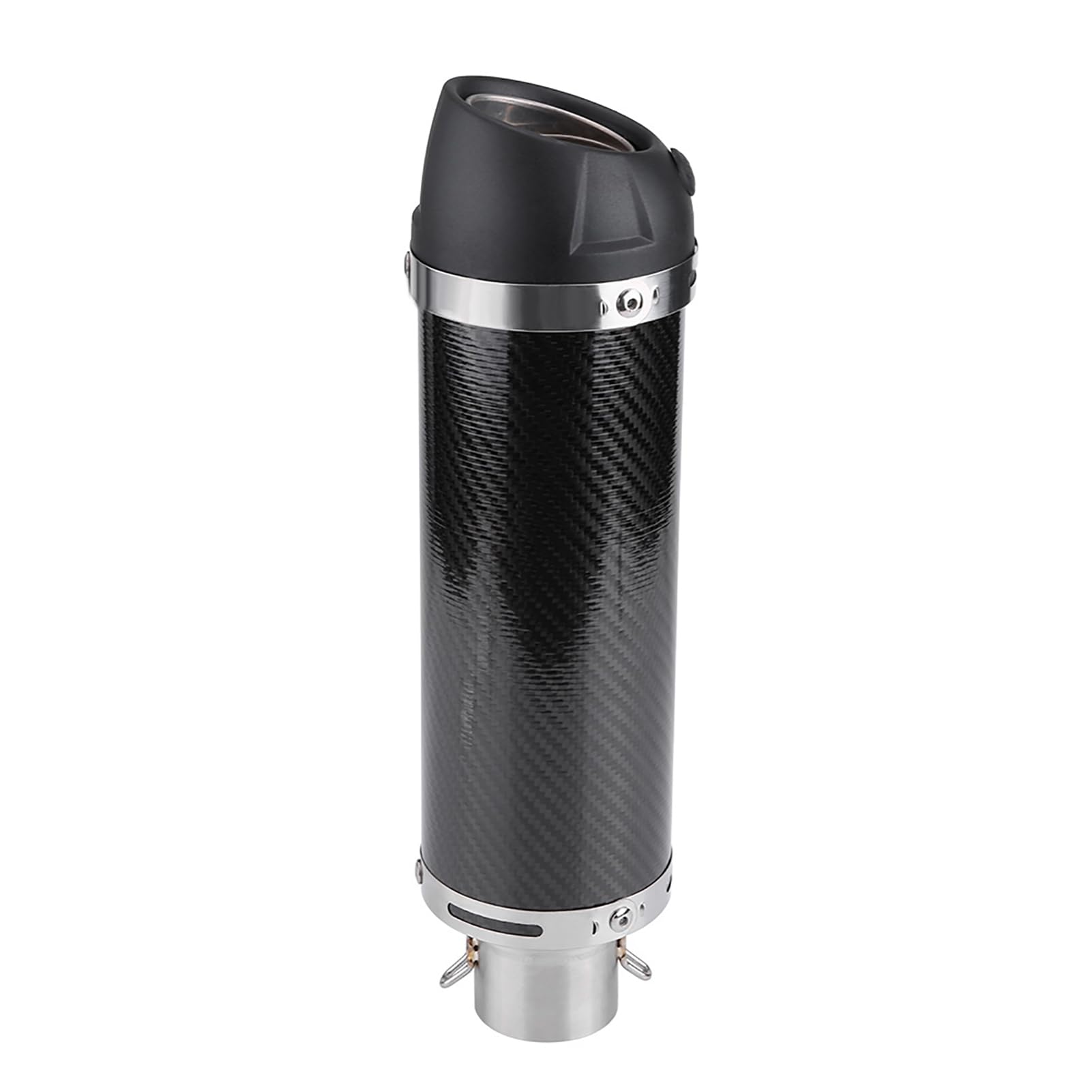 Silenziatore Scarico Moto 51mm Fibra di Carbonio DB Killer | Acciaio Inossidabile, Rivestimento Resistente Al Calore, DB Killer Rimovibile, Scooter ATV per Moto, Tubo di Fuga da 38 Mm