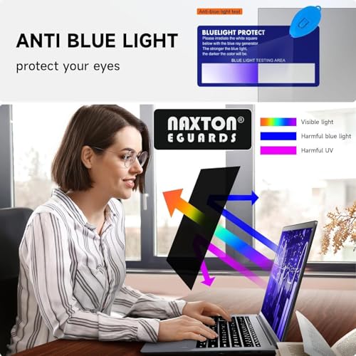 Image of NAXTON Privacy Screen Protector for 15.6 inch Laptops (16:9 Aspect Ratio) | Full Cover Fix Type Film - Anti Blue Light, Anti Glare, Bubble-Free Protection against Eye Strain & Scratches (Not Tempered Glass)