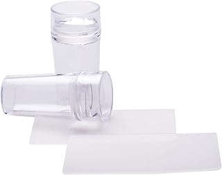 ختامة جيلي سيليكون مع قالب ختم لفن الأظافر مع غطاء أدوات مانيكير من يوفويم (2.8 سم، شفاف)- 2 قطعة