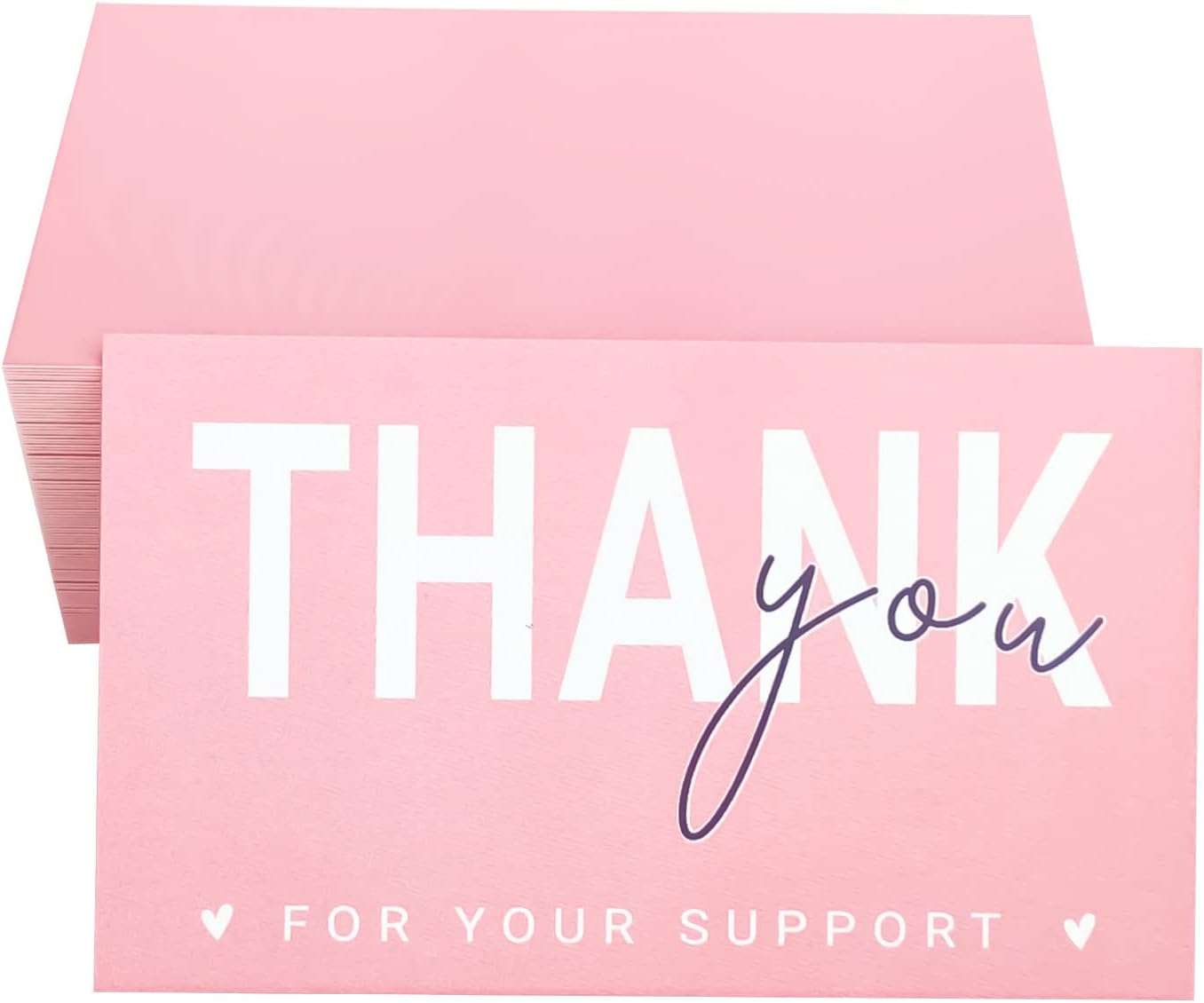 RXBC2011 Thank you for your support Card Client Appreciation Cards Greeting Package Insert for online business pack of 100 pink
