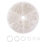 LiQunSweet 305pcs 7.5mm 10mm 12mm 15mm 18mm 19.5mm Silver Plated Iron Open Jump Rings for DIY Earrin