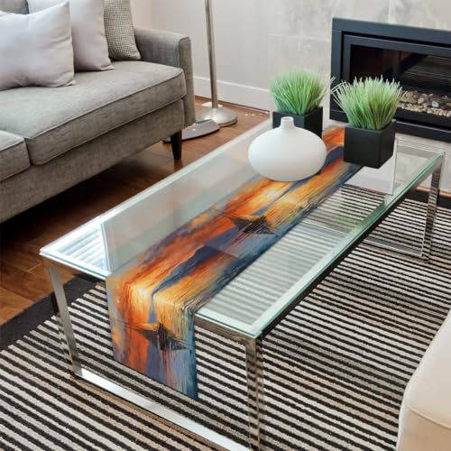 Chemin de table lever du soleil 274 cm pour sublimer une table de maison - 8