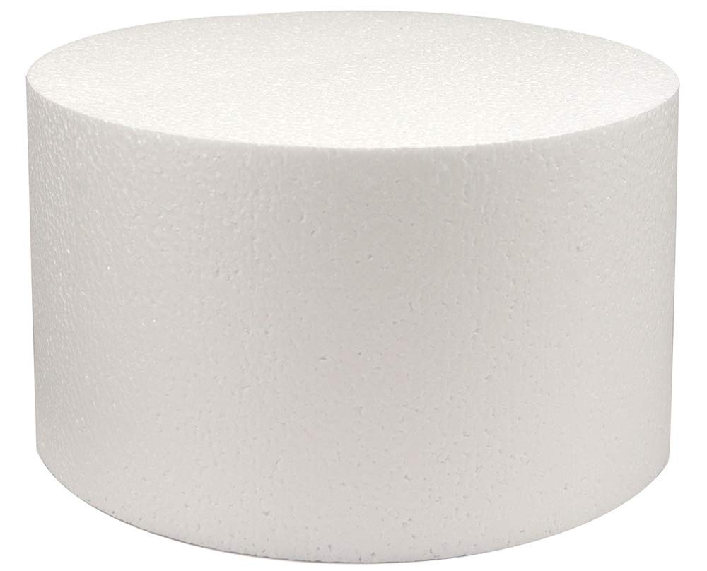 Round Cake Dummy, Styrene - 6 Inch Diameter x 6 Inch High