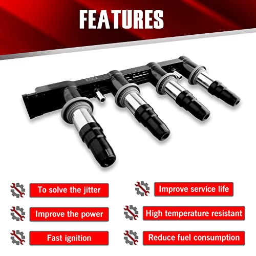 Macax Ignition Coils Pack C1646 Uf620 Compatible With Chevrolet Aveo Aveo5 Cruze Sonic Pontiac G3 1.6L 1.8L L4 - Replaces 5C1703 D517C 96476979 #TOP2