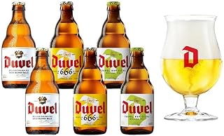 Duvel Bierpaket – 6 belgische Biere (2x Duvel, 2x Tripel Hop Citra, 2x Duvel 6,66) + Original Duvel Glas 330ml – Belgisches Bierpaket & Craft Beer Tasting Set