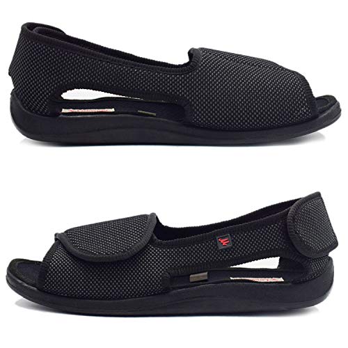 W&LESVAGO Diabetic Sandals for Men Wide Width Open toe Walking Sandals Comfortable Men Slippers for Plantar Fasciitis Arthritis4