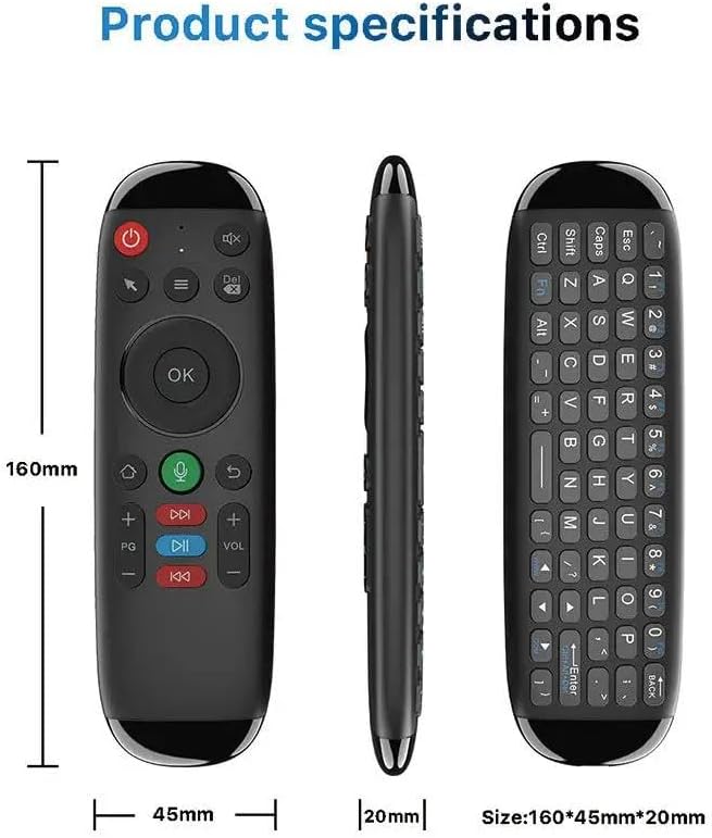Miniatura 4 de TV TECH - M6 Control remoto de voz Air Mouse Teclado inalámbrico Mini Control 2.4G Recargable Portátil Smart Android TV Box PC Set Top Box Media