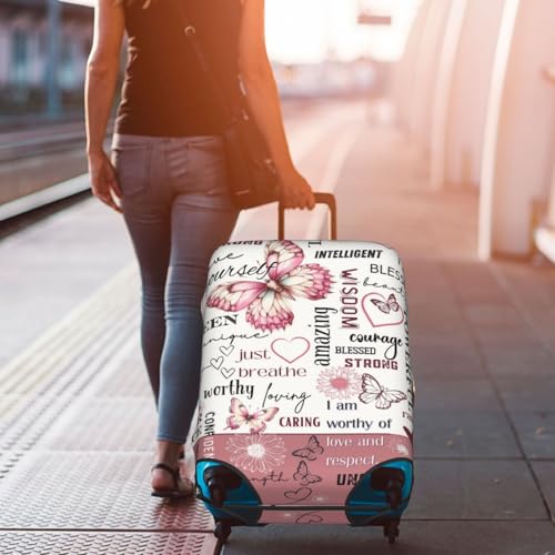 Image of Travel Suitcase Protector African American Girl Elastic Protective Washable Luggage Cover With Concealed Zipper Suitable For 18-32 Inch, Color-3-0, XL (for 29--32 inch luggage), Vibrant