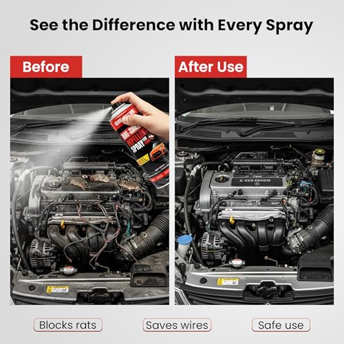 Image of Home-Secure Rat-Shield Rat Repellent Spray for Cars 250ml | Chemical Free, Non-Toxic | Highly Effective, Long Lasting Protection | Protect Car & Bike Engine | Aerosol Rat Repellent Spray