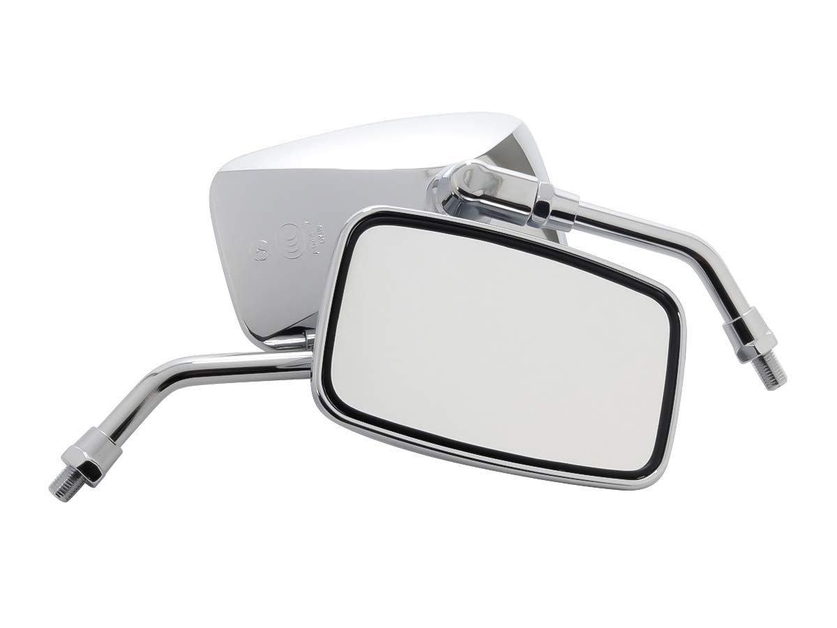 Amazon | バイク 角型 メッキ ミラー 汎用品 M10正ネジ 左右