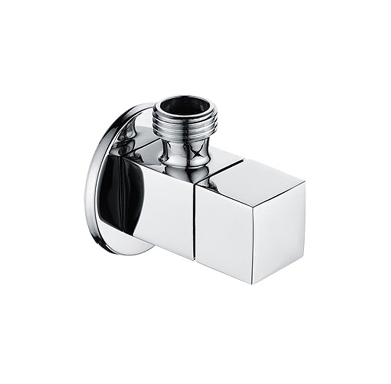 Bnjlsdatwr Silver Valve， Solid Brass Grey/Black Triangle Valve Bathroom Accessories Square Toilet Angle Water Inlet Valve(Gold)(Silver)
