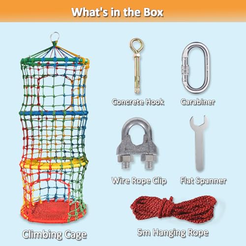 Climbing Rope Ladder for Kids Saucer Tree Swing Sets Rock Climbing Holds for Children Balance and Coordination Training Hanging Ladder for Indoor or Outdoor (3-Tier)