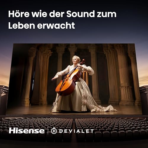 Hisense 55U7Q Pro Fernseher 55 Zoll, 4K Mini LED, Smart TV, Hi-View AI Engine Pro, 165Hz Game Mode Ultra, FreeSync Premium Pro, 2.1.2 Ch. Surround Sound, Dolby Vision IQ Atmos, Sprachsteuerung [2025]