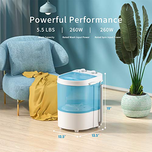 Auertech Mini Washing Machine, Portable Compact Laundry Machine Washer, Time Control, for Dorms, Apartments, RVs - Thumbnail 4