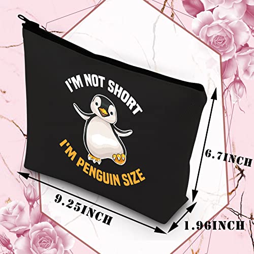BDPWSS Funny Penguin Gift Penguin Lover Gift I'm Not Short I'm Penguin Sized Penguin Inspired Makeup Bag For Penguin Fans Animal Lover Zookeeper Gift (Penguin size bl)2