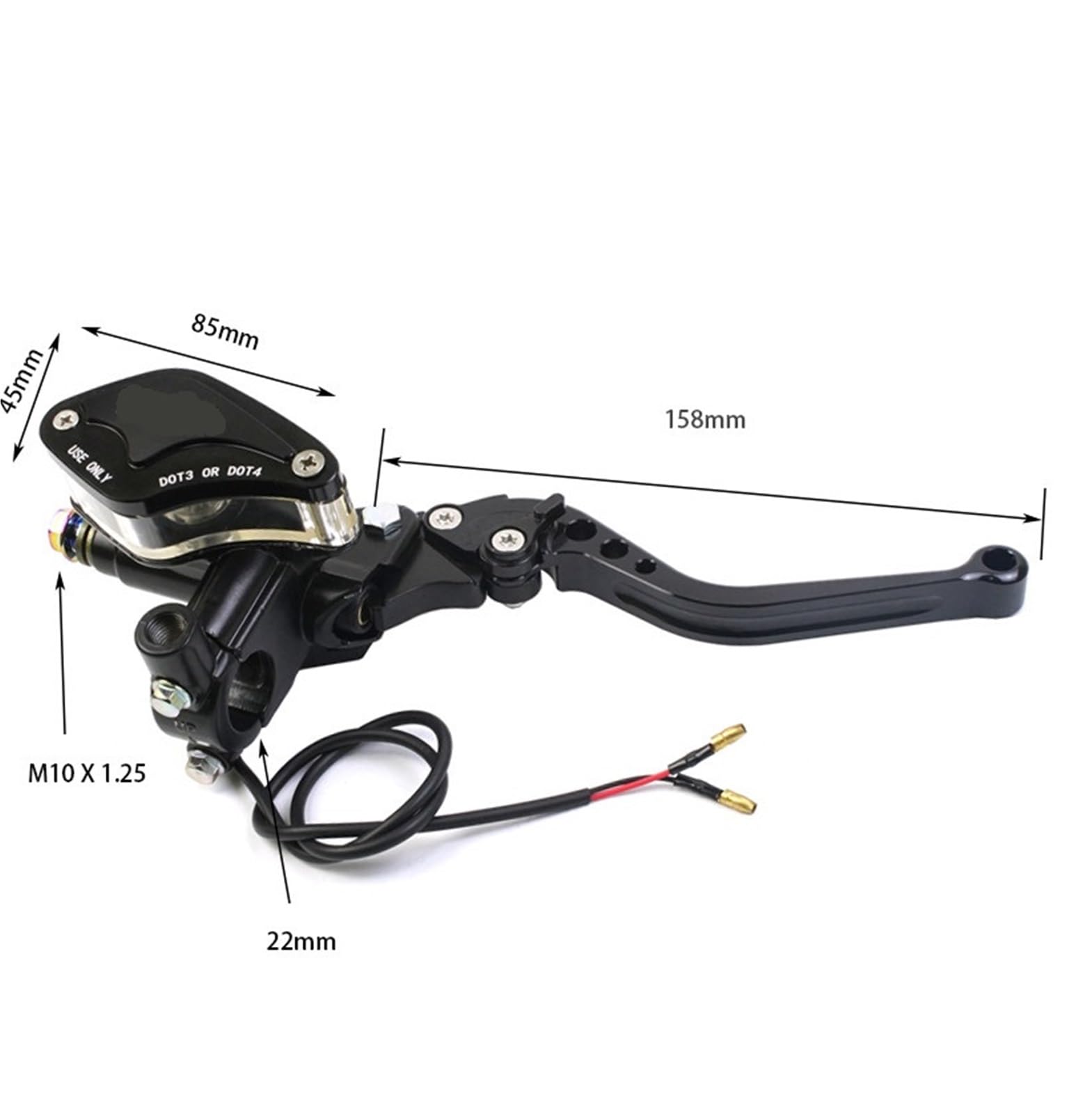 dźwignia sprzęgła Pasuje do Yamaha dźwigni hamulca Kawasaki Regulowany uchwyt Hydrauliczne sprzęgło Pompa hamulcowa Cylinder główny Wyścigi motocyklowe Uniwersalne(Gray)