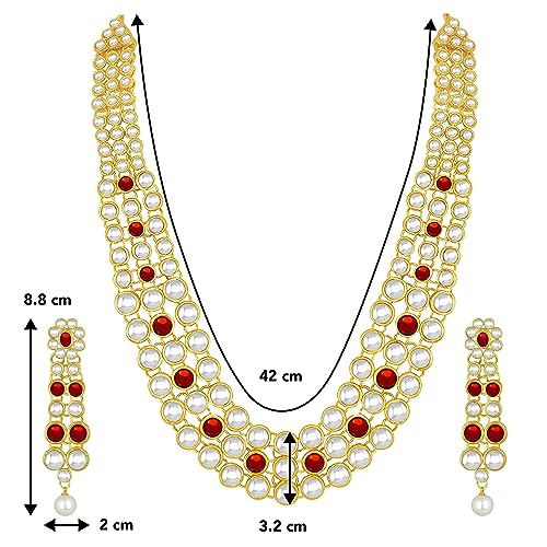 Image of Peora Anuskha Sharma Inspired Kundan Necklace & Jewelry Set Gift For Women