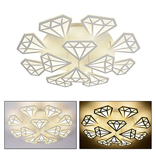 Plafonnier LED géométrique blanc éclairage uniforme sans zone d'ombre