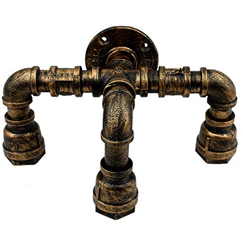 LEDSone Vintage Retro Industrial Steampunk Water Pipe Wall Mount Metal Wall Light Rustic Style for Home Pub Bedroom Kitchen Hotel Farmhouse Bar E27 UK - Image 4