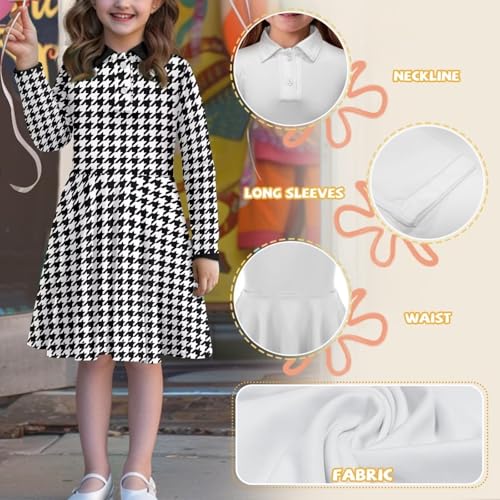 Girls' Casual Dresses Stretchy a Line Twirly Party Dress Long Sleeve XS-3XL3