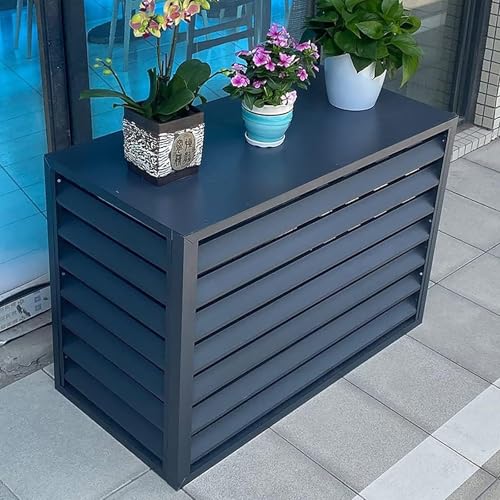 Cubierta de aire acondicionado de aluminio con rejillas de ventilación y pantalla decorativa